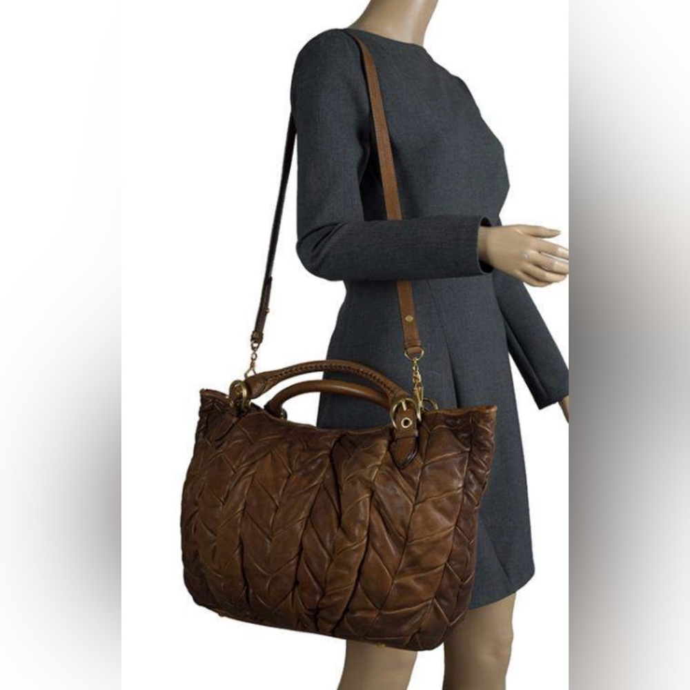 TODAY! Miu Miu Cammello Nappa Patch Ombré XL Shopper Tote - Amazing Condition!!!